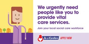 Advert asking people to be a care hero