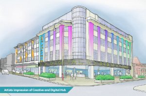 Artist impression of what te outside of the arcade may look like