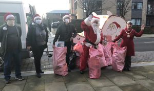 Mayor and Youth Centre Staff, alongside Father Christmas