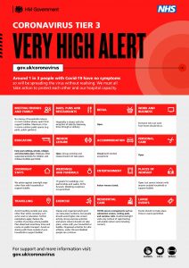 Government Poster showing a guide to Tier 3 restrictions