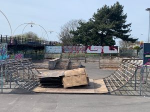 Southport skate park ramp refurbishments in progress