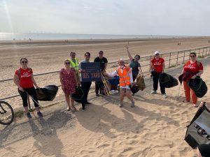Bus Yard staff supporting Crosby beach litter pick