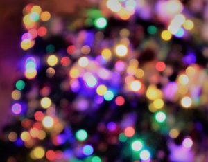 Blurred Xmas tree lights