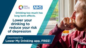 Drinking too much has ling term effects. Lower your drinking to reduce your risk of depression