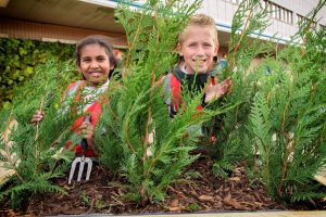Children gardening