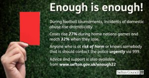 Red card Enough is Enough graphic