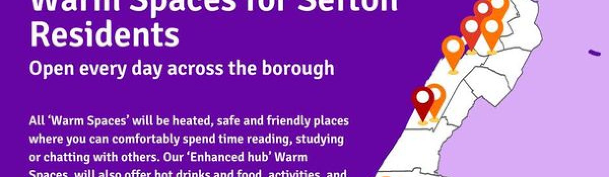 Warm spaces for Sefton residents