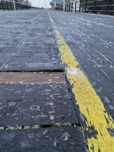 Ice damage on Southport pier