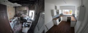 Before and after image of a property