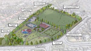 Illustrative map of revised plans for Orrell Mount Park