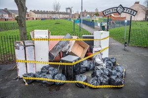Keep Britain Tidy Poets Park fly-tipping stunt