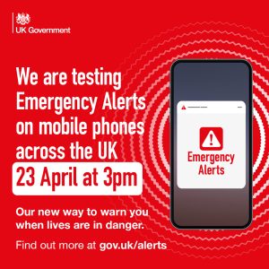 Government ad explaining Emergency Alert on Sunday 23rd April 2023